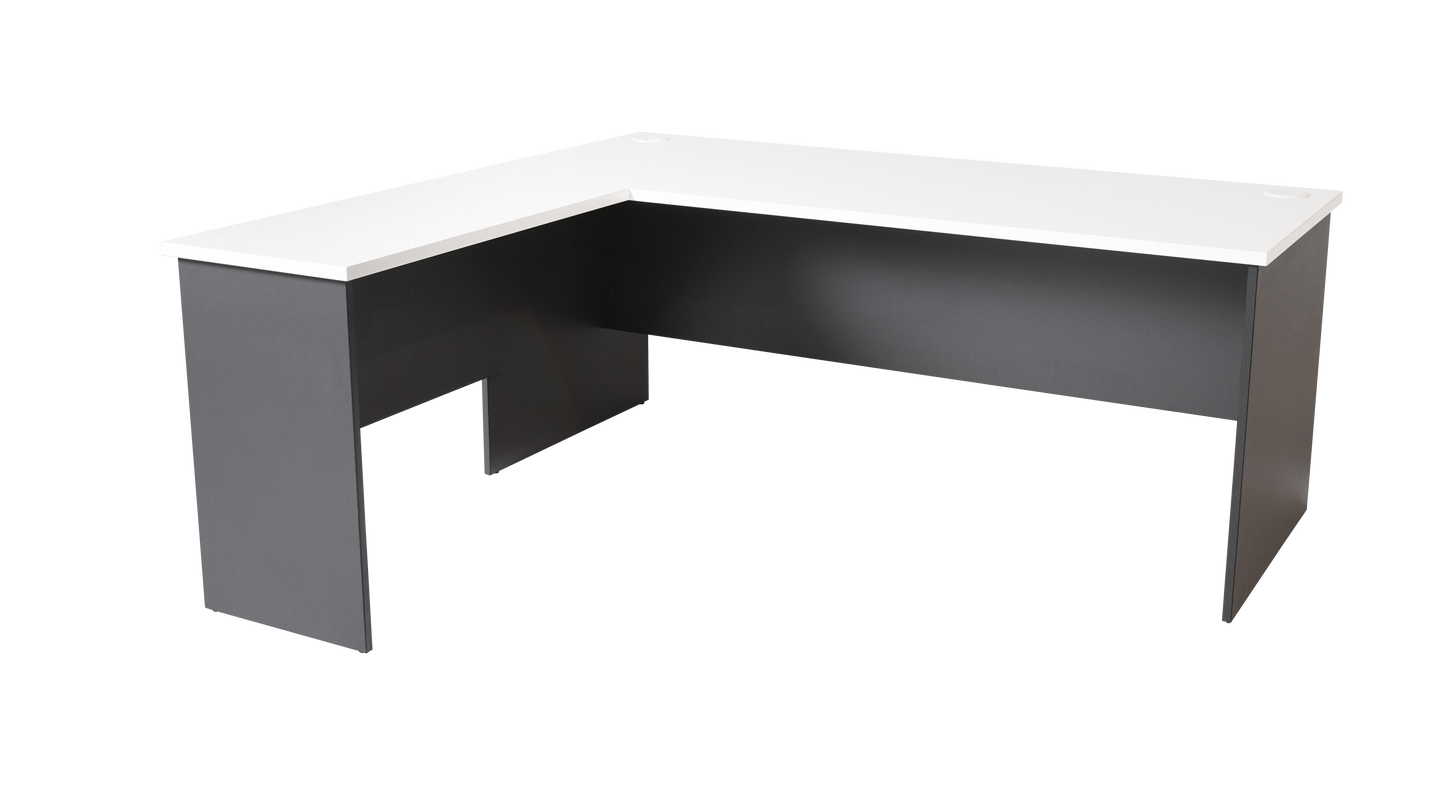 Rapid Worker slab end desk with return