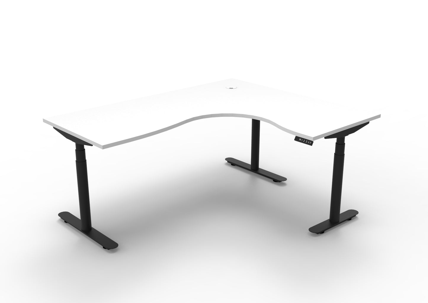 Eclipse (round legs) Electric Height Adjustable Corner Workstation