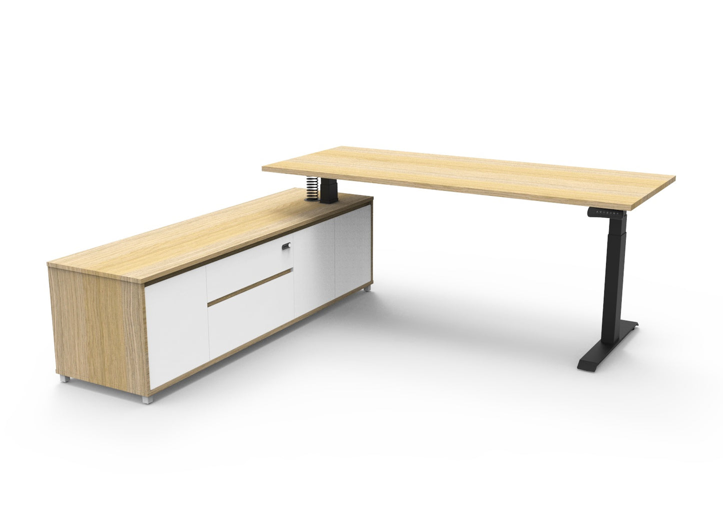 Boost Electric Height Adjustable Executive Desk with Cabinet