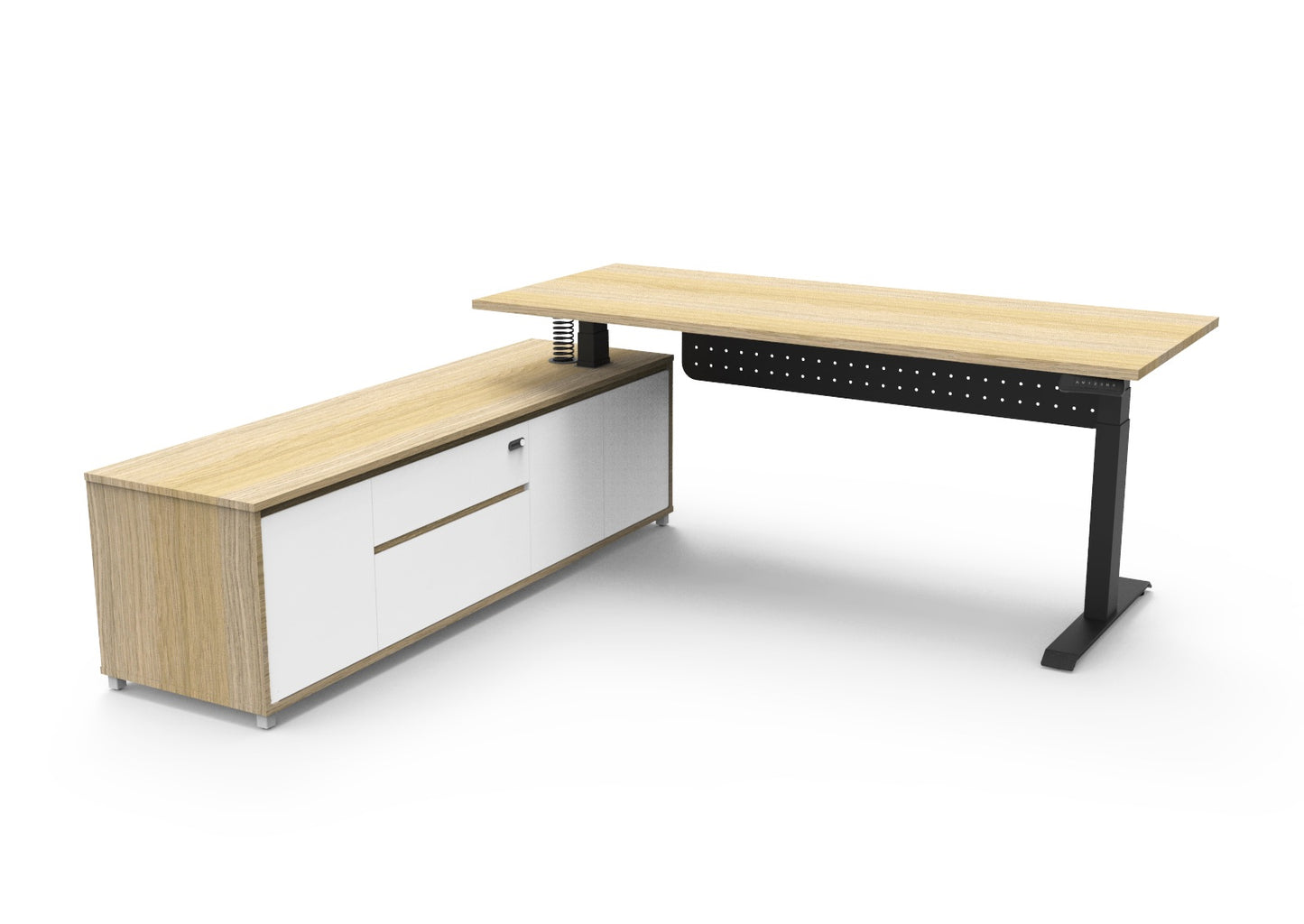 Boost Electric Height Adjustable Executive Desk with Cabinet