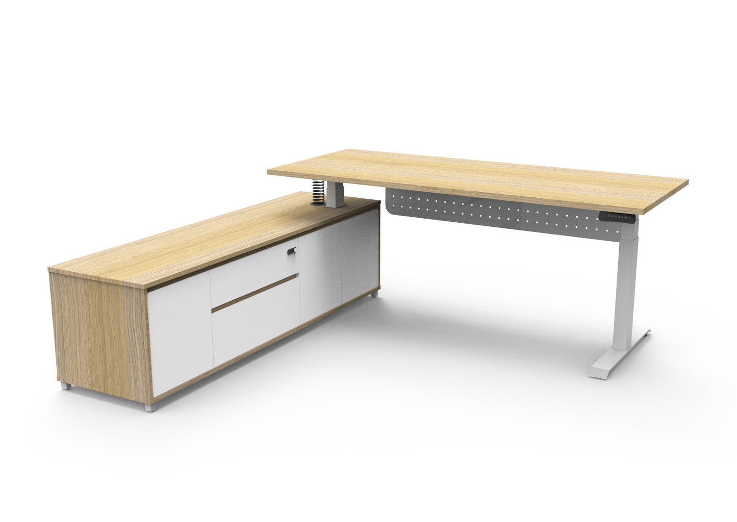 Boost Electric Height Adjustable Executive Desk with Cabinet