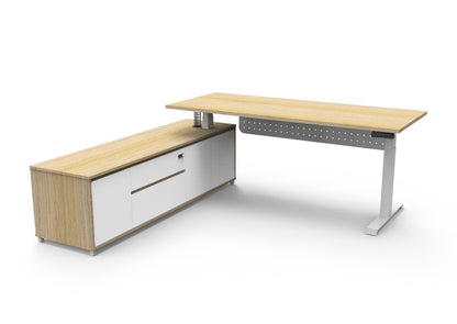 Boost Electric Height Adjustable Executive Desk with Cabinet