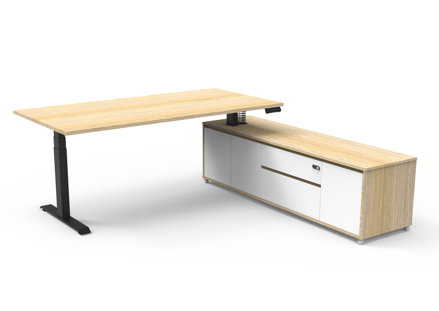 Boost Electric Height Adjustable Executive Desk with Cabinet