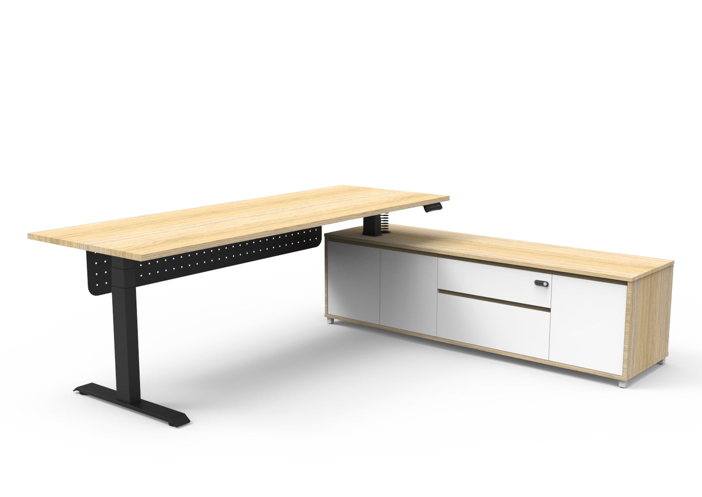 Boost Electric Height Adjustable Executive Desk with Cabinet