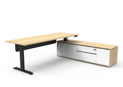Boost Electric Height Adjustable Executive Desk with Cabinet