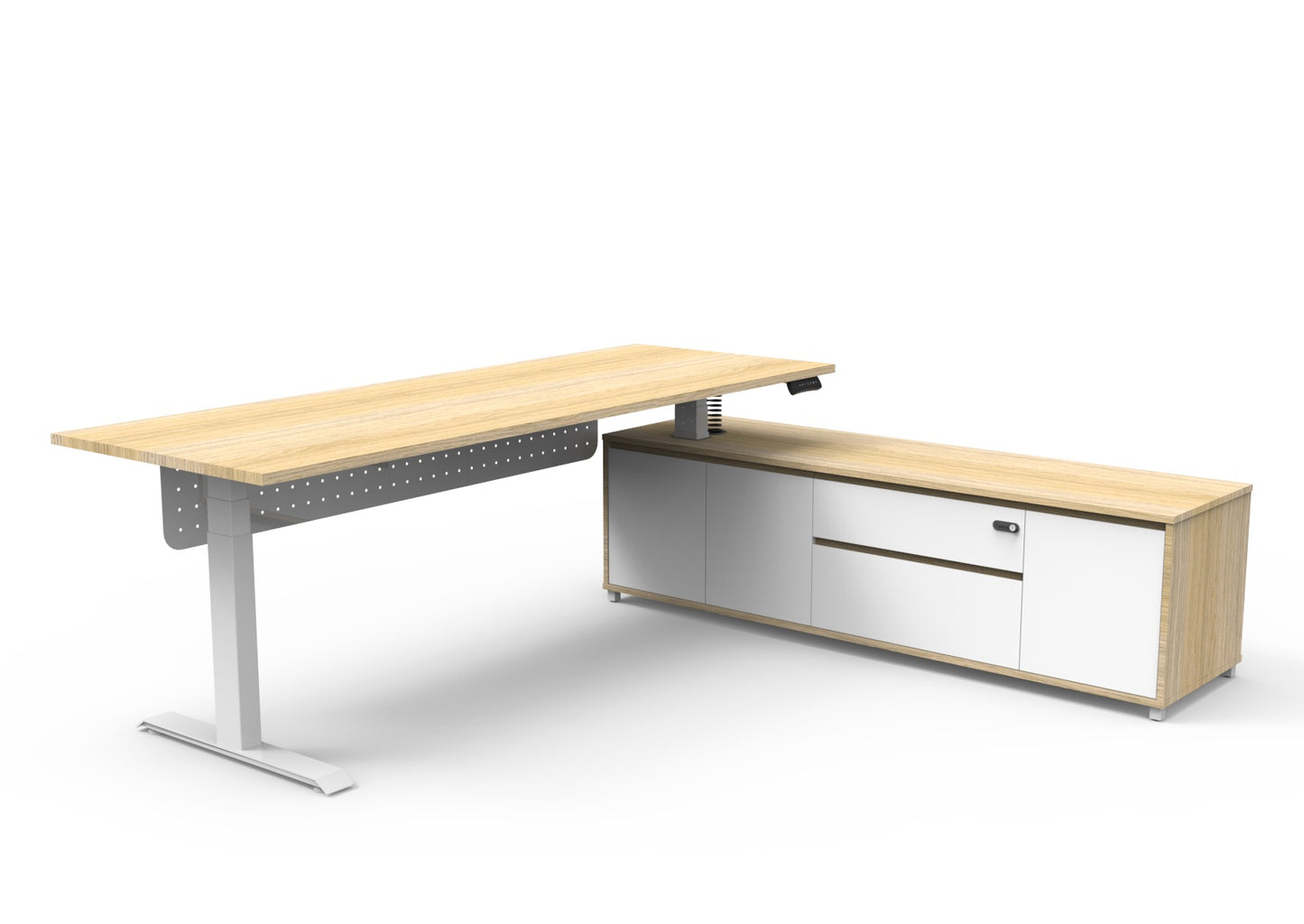 Boost Electric Height Adjustable Executive Desk with Cabinet