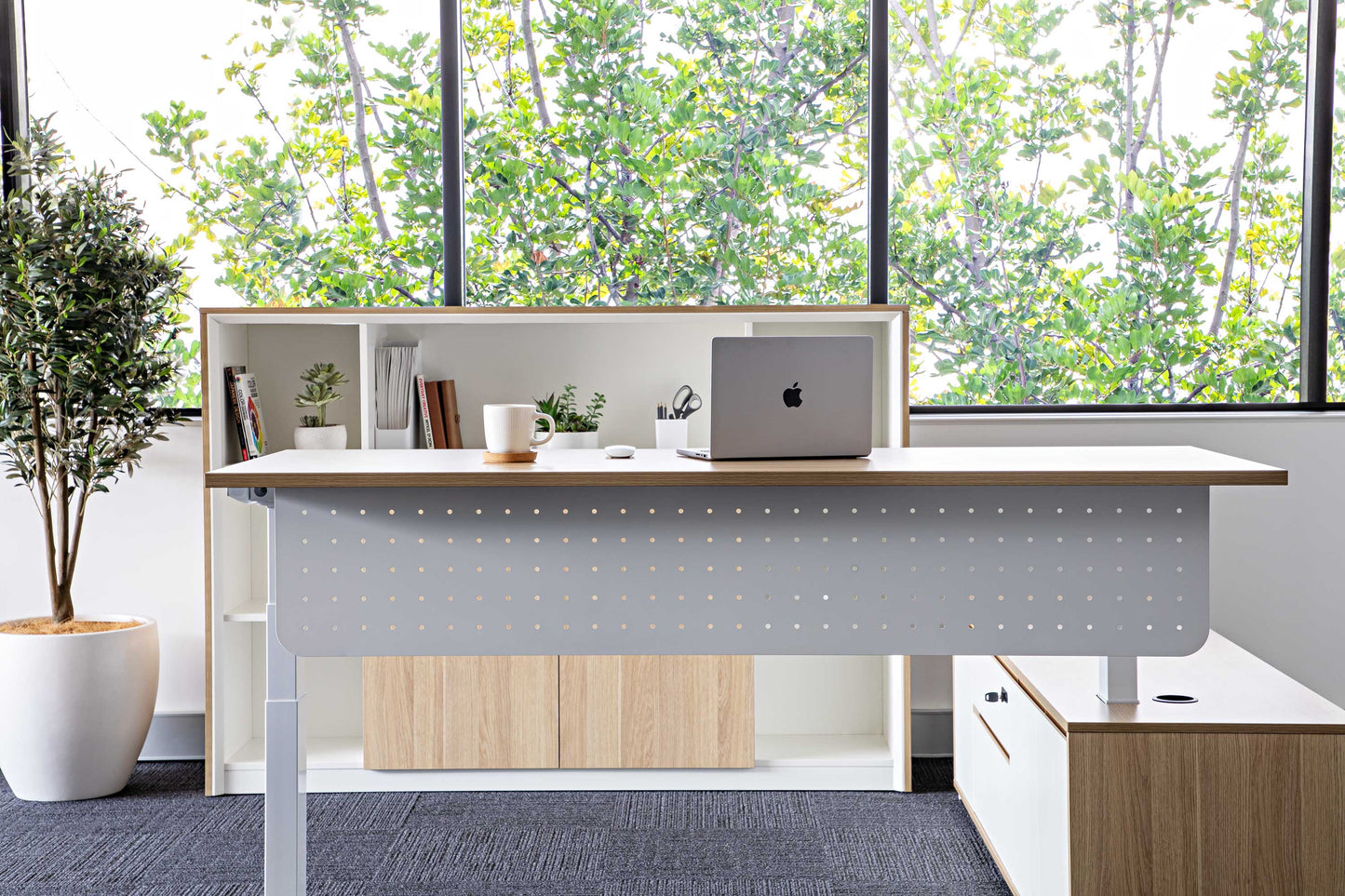 Boost Electric Height Adjustable Executive Desk with Cabinet