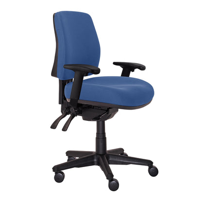 Buro Roma – 3 Lever Mid Back with Seat Slide and Arm Rests