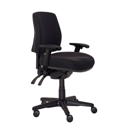 Buro Roma – 3 Lever Mid Back with Seat Slide and Arm Rests