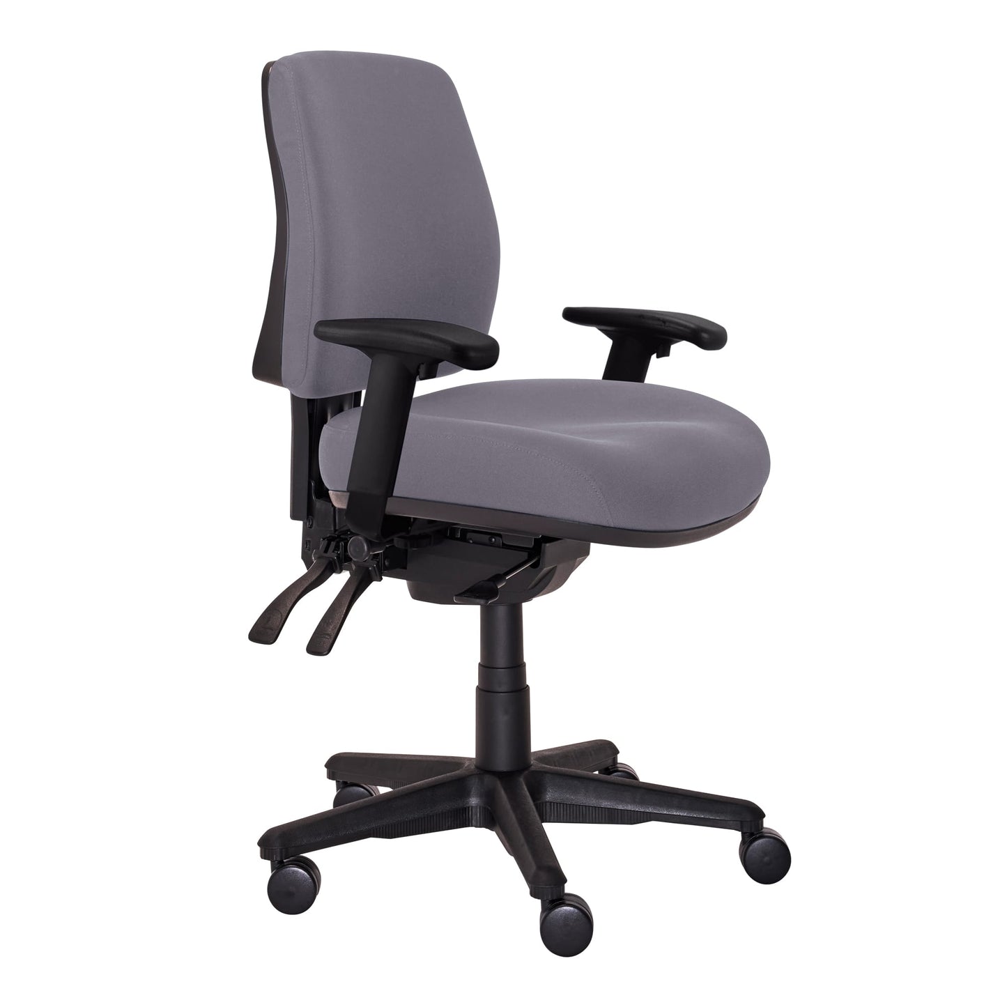 Buro Roma – 3 Lever Mid Back with Seat Slide and Arm Rests