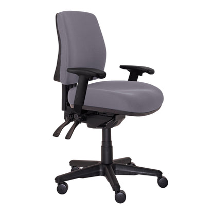 Buro Roma – 3 Lever Mid Back with Seat Slide and Arm Rests