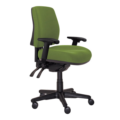 Buro Roma – 3 Lever Mid Back with Seat Slide and Arm Rests