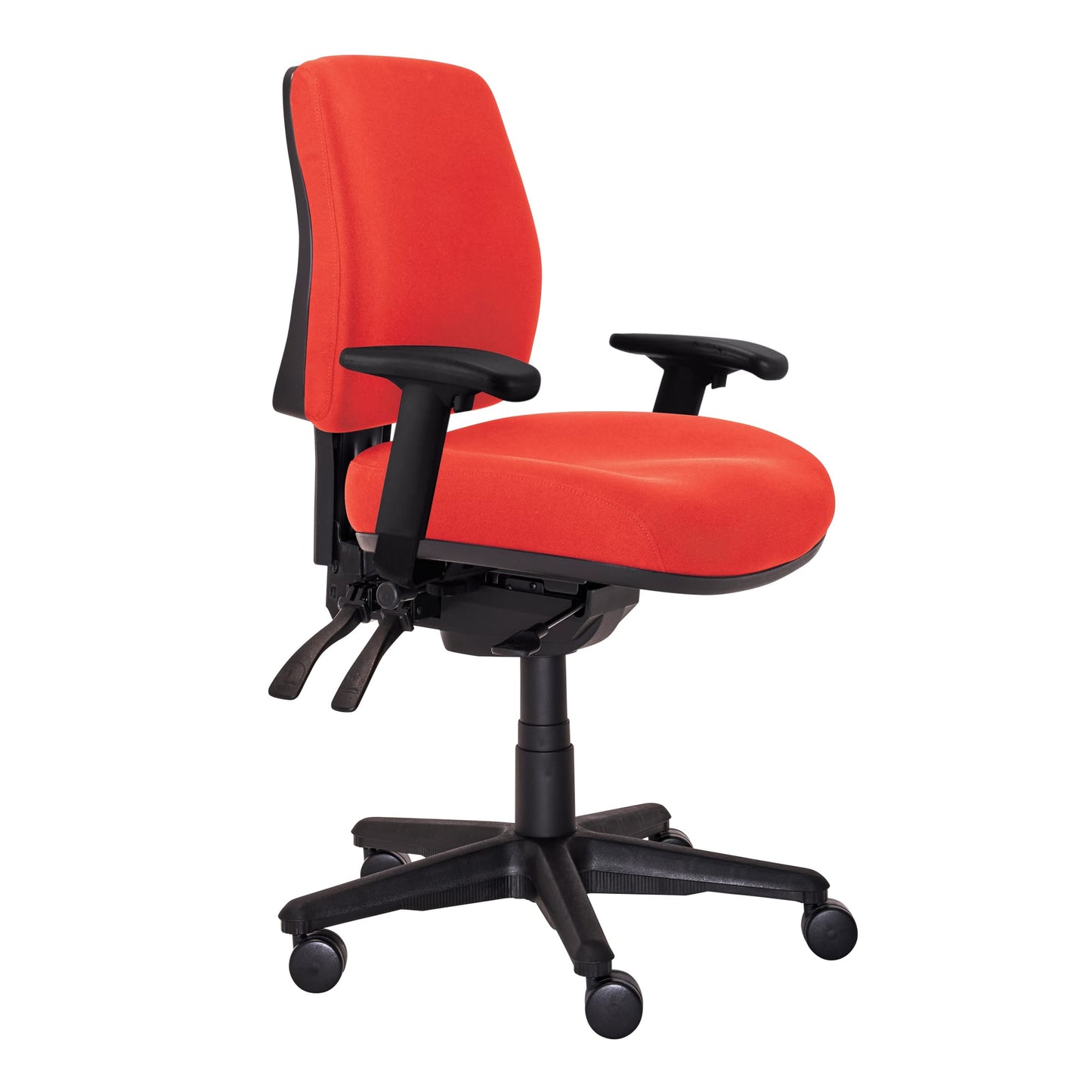 Buro Roma – 3 Lever Mid Back with Seat Slide and Arm Rests