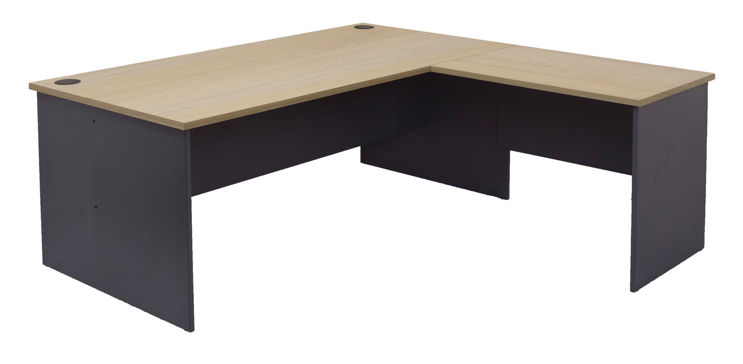 Rapid Worker slab end desk with return