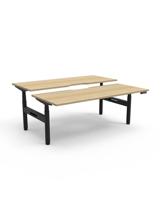 Halo (round legs) Electric Height Adjustable Back to Back Workstation