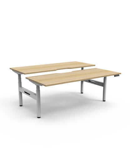 Halo (round legs) Electric Height Adjustable Back to Back Workstation