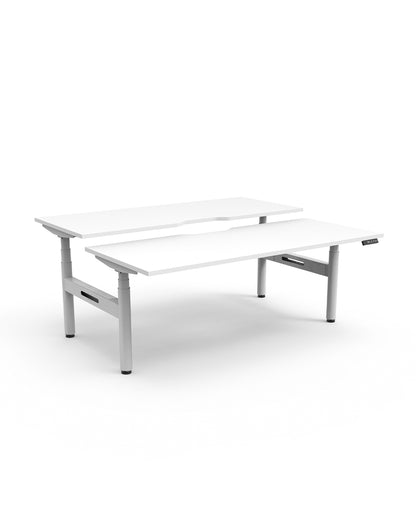 Halo (round legs) Electric Height Adjustable Back to Back Workstation