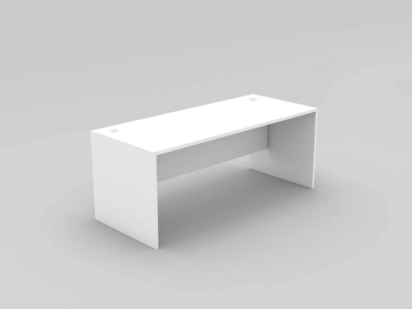 White Premier Straight Desk