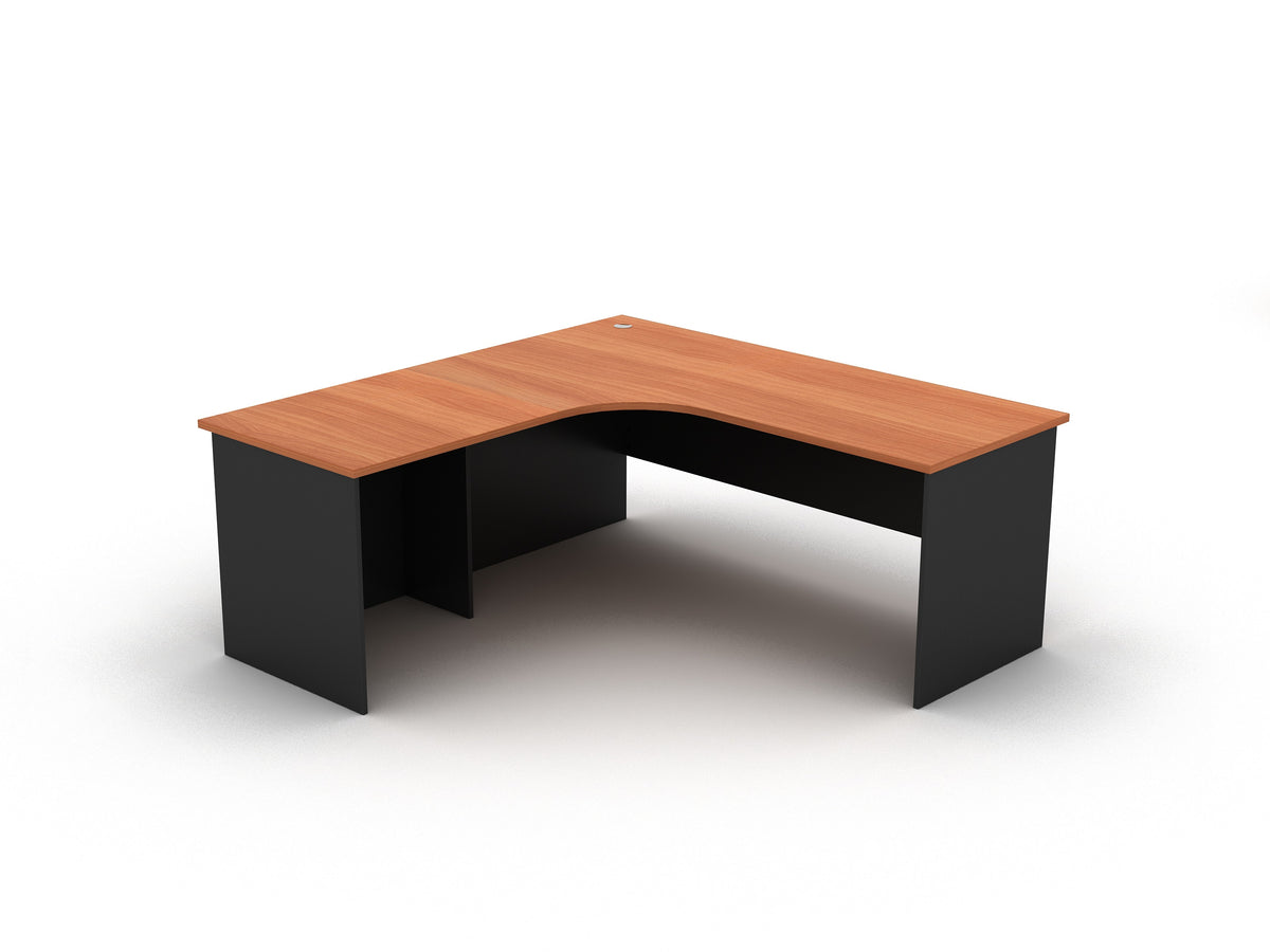 Cherry over Charcoal Radial Corner Workstation (2 Piece)