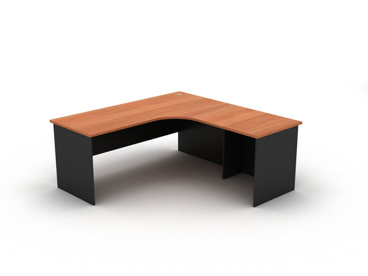 Cherry over Charcoal Radial Corner Workstation (2 Piece)