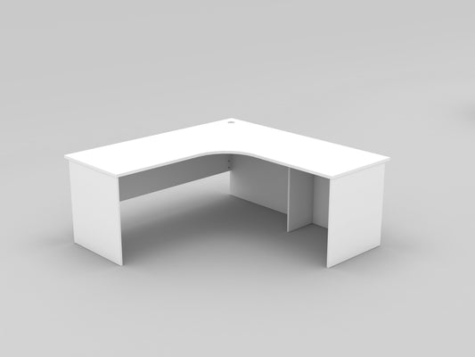 White Radial Corner Workstation (2 Piece)