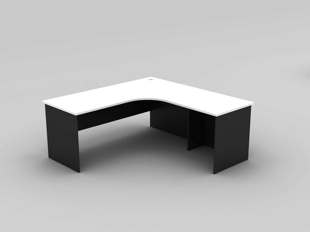 White over Charcoal Radial Corner Workstation (2 Piece)