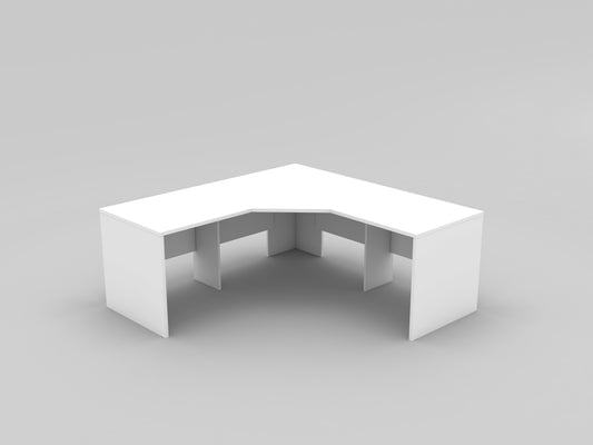 White Corner Workstation (3 Piece)