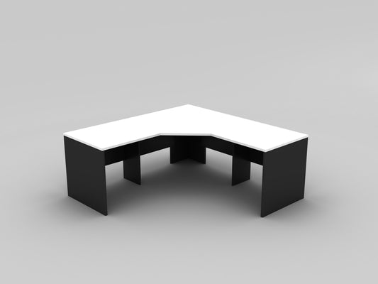 White over Charcoal Corner Workstation (3 Piece)