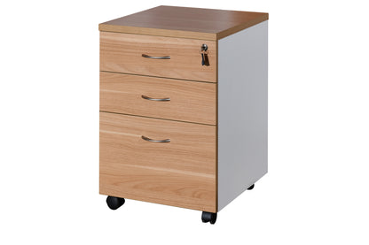 Virginia Walnut Premier Mobile Pedestal 2 Personal 1 File Drawer