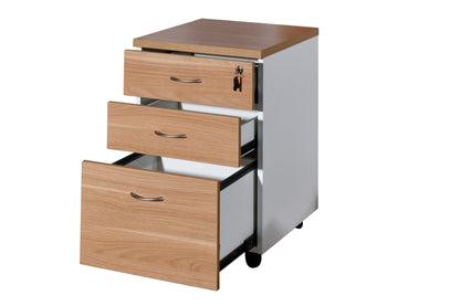 Virginia Walnut Premier Mobile Pedestal 2 Personal 1 File Drawer