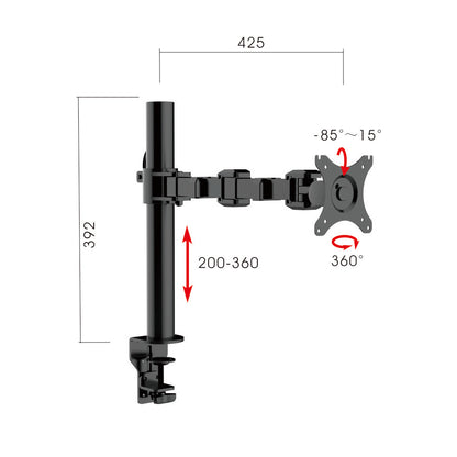 Revolve Pole Mounted Single Monitor Arm