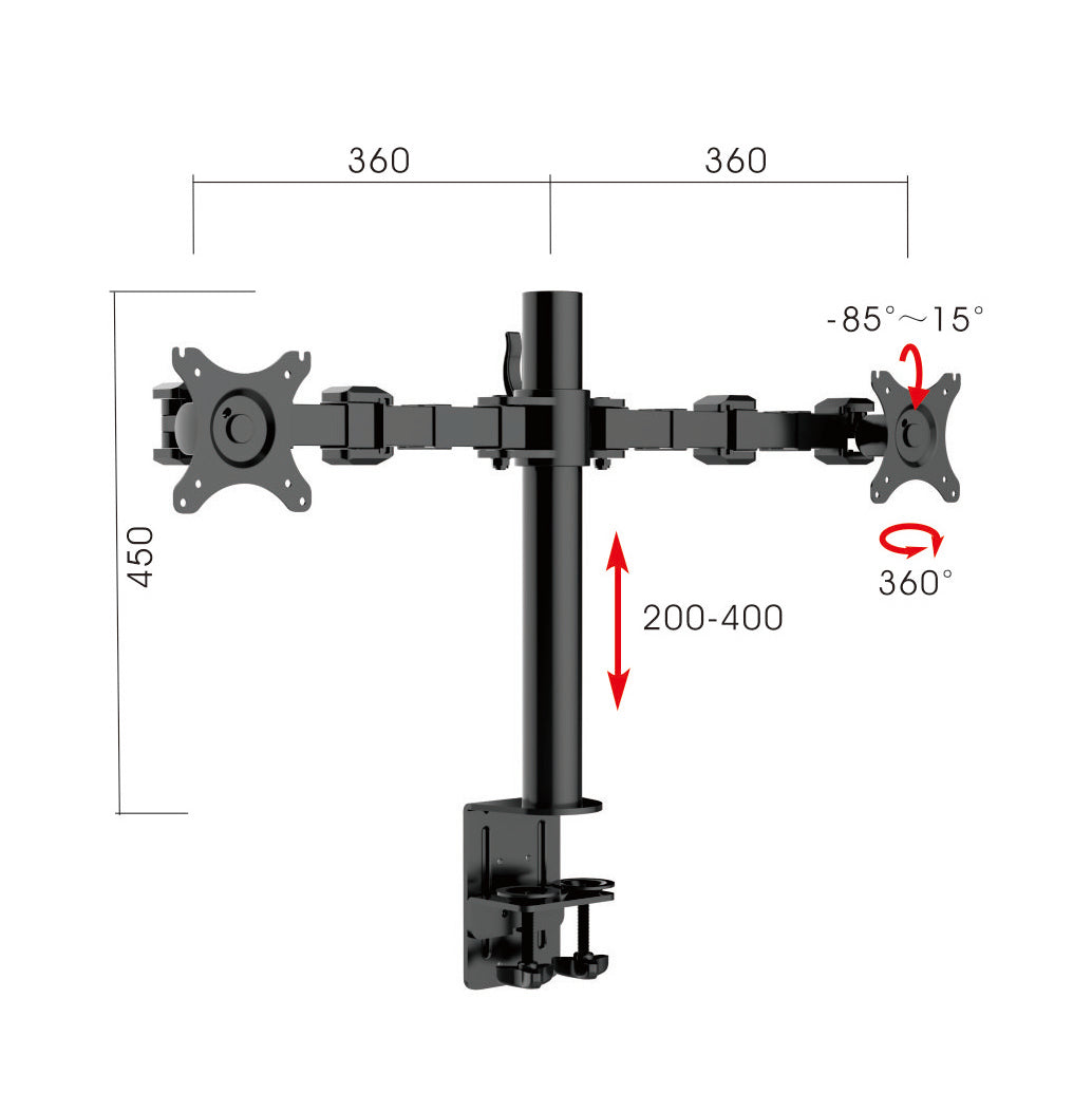 Revolve Pole Mounted Dual Monitor Arm