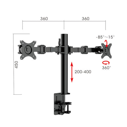 Revolve Pole Mounted Dual Monitor Arm