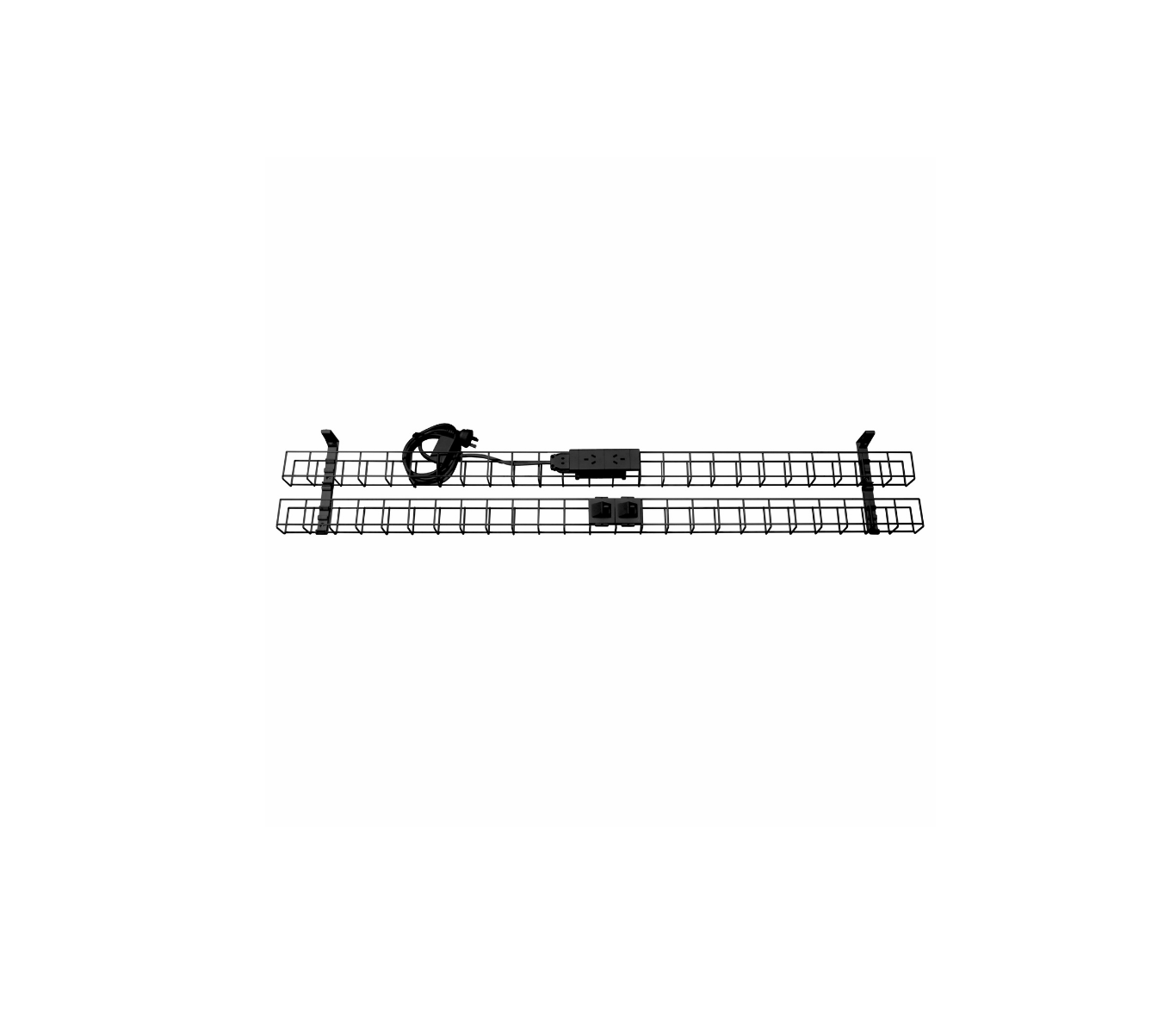 Rapid Wiring Dual Tier Cable Basket with Power and Data (3 Pin Plug)