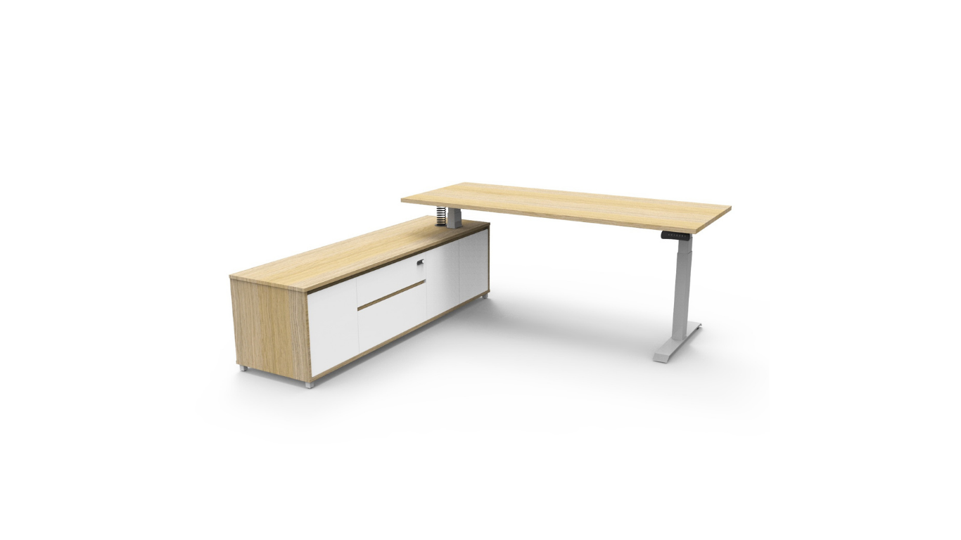 Boost Electric Height Adjustable Executive Desk with Cabinet