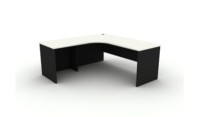 White over Charcoal Radial Corner Workstation (2 Piece)
