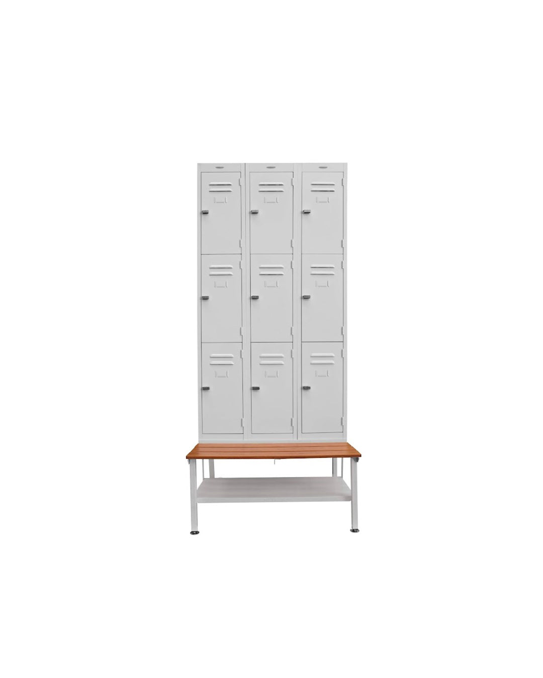 Light Oak Steel Locker Seat and Stands