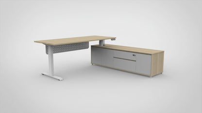 Boost Electric Height Adjustable Executive Desk with Cabinet